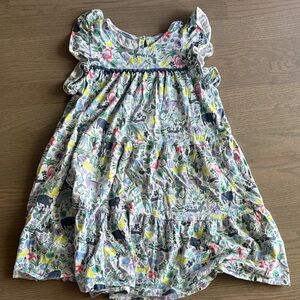 Tea Collection Multicolor Floral & Animal Print Ruffle Dress